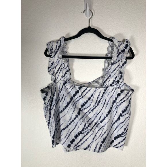 INC International Concepts Earth Collection Tie Die Ruffle Cropped Tank - XXL - Picture 4 of 4
